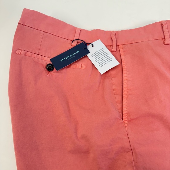 NWT Peter Millar Collection Concorde Garment Dyed Shorts MSPCE CORAL Sz 36‎ $128 - Picture 2 of 10